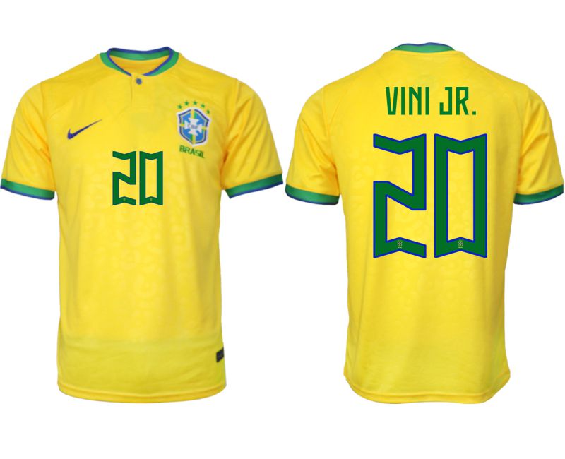 Men 2022 World Cup National Team Brazil home aaa version yellow #20 Soccer Jersey